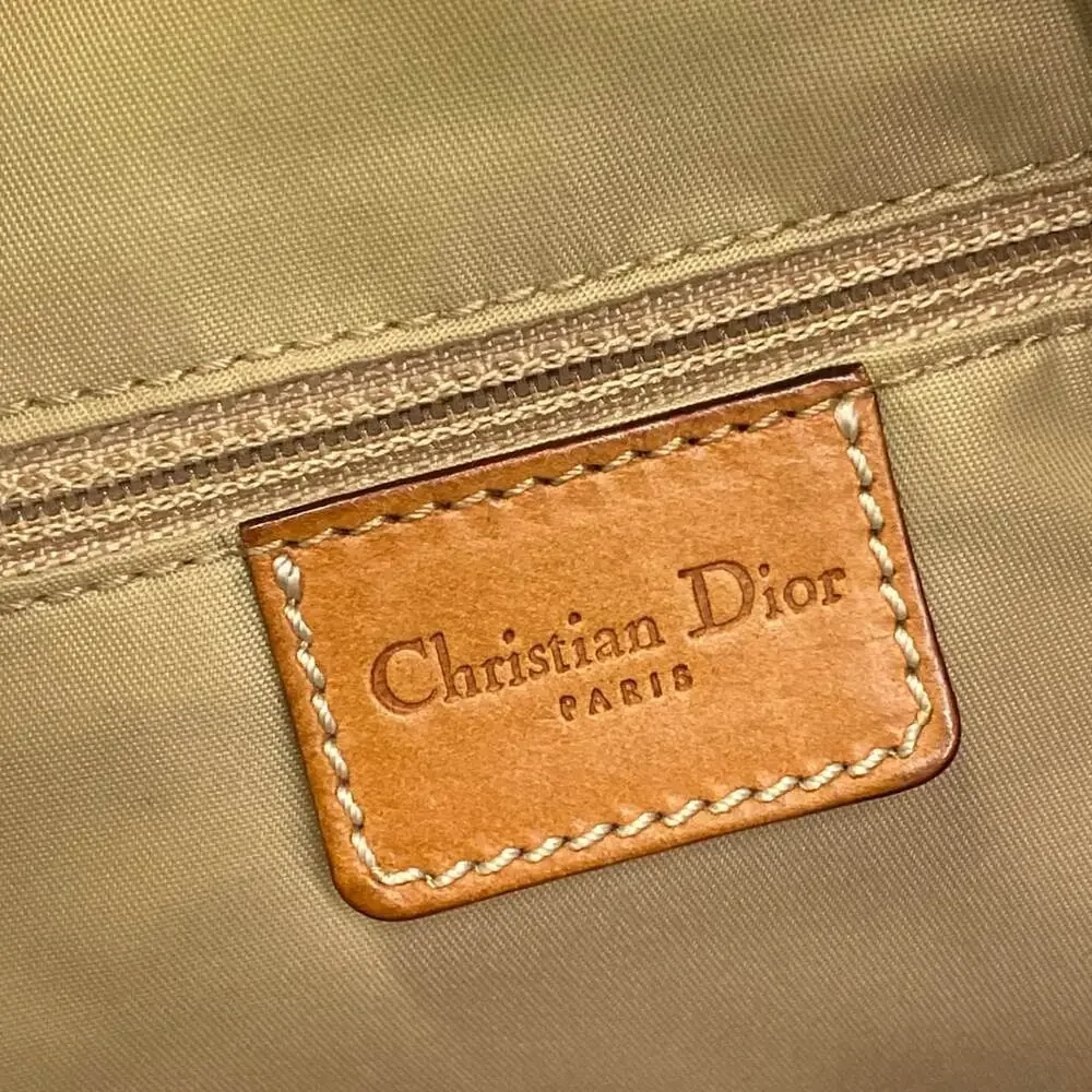 Christian Dior Street Chic/Trotter Shoulder Bag Beige Brown Jacquard Leather - Picture 9 of 15